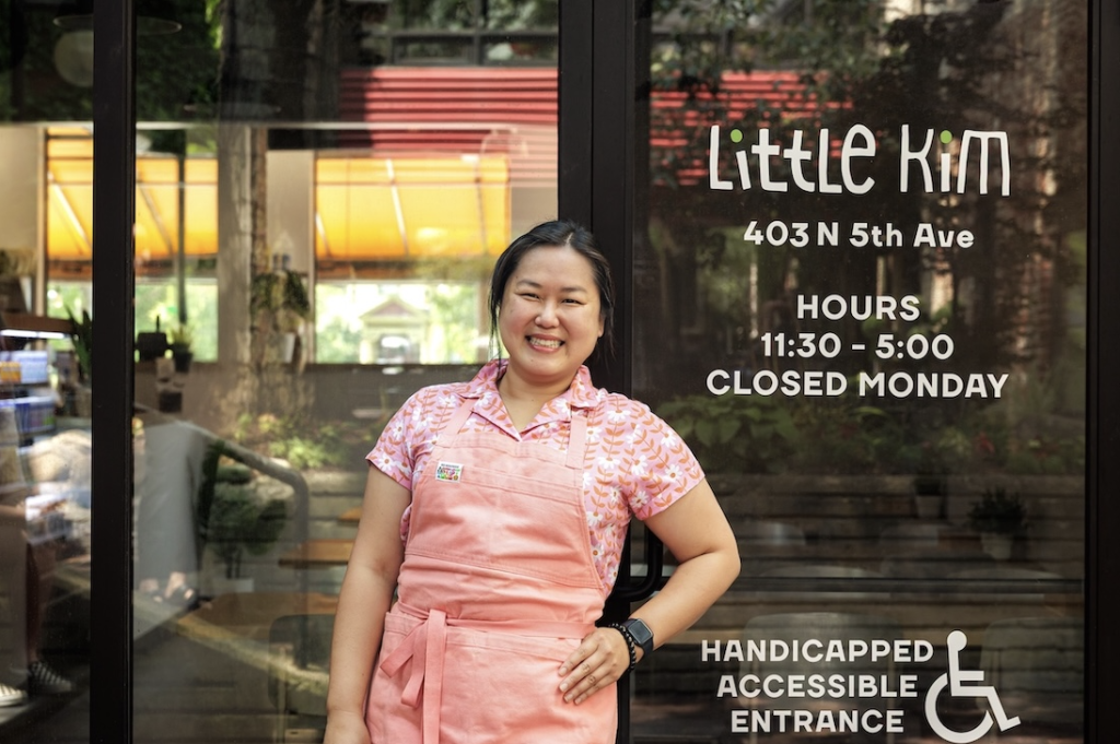 Chef Ji Hye Kim in front of Little Kim